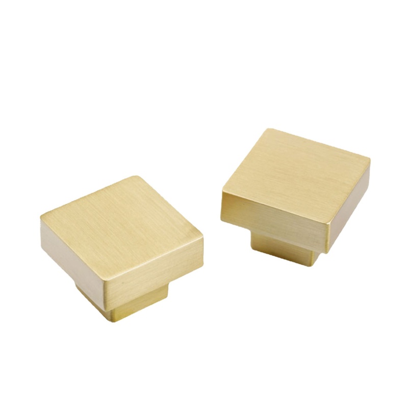 轻奢北欧家具锌合金方形小把手 橱柜单孔拉手 衣柜柜门五金拉手