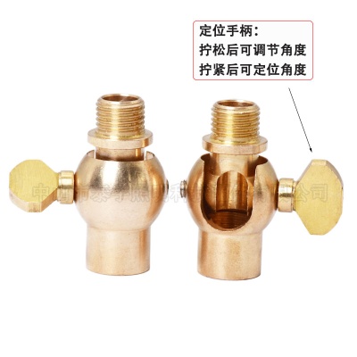 黄铜三通配件 m10牙灯具连接器台灯万向头活动头灯姣摇臂灯饰配件